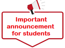Important announcement for students