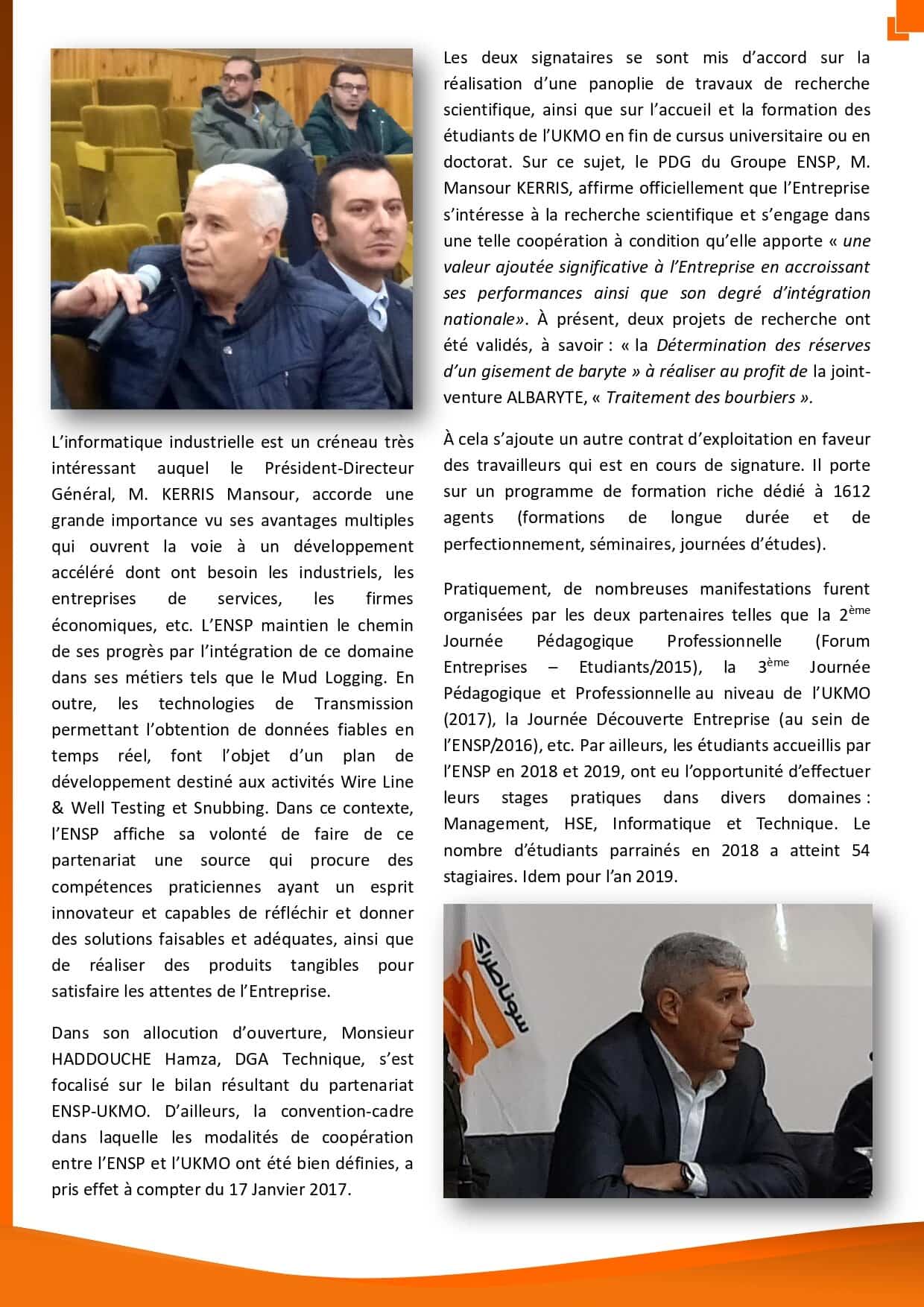 Article Un groupe détudiants de lUKMO en visite à lENSP Janvier 2020 V2 page 0002