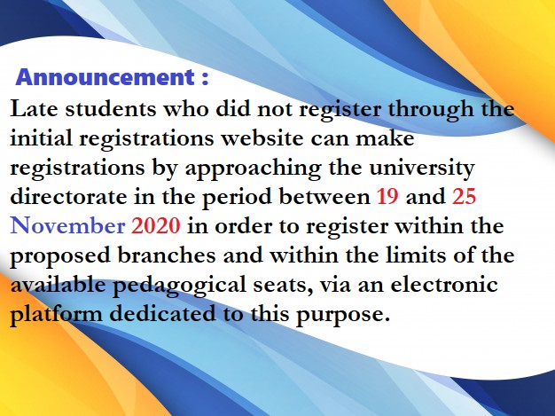 Announcement for students who are late for registration