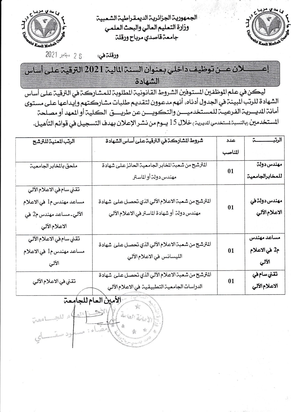 توظيف داخلي بعنوان السنة المالية 2021 على أساس الشهادة min