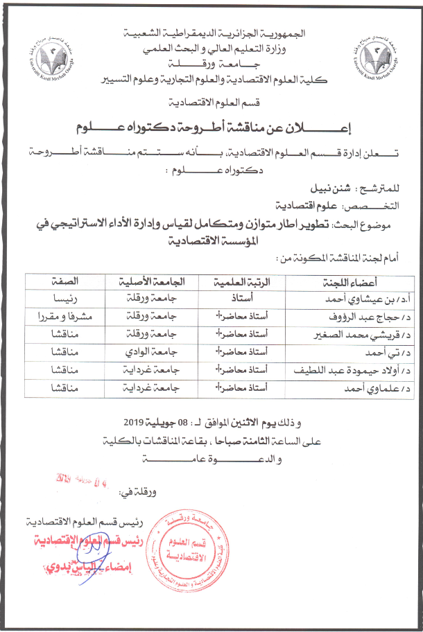 Soutenance de Thèse de Doctorat Chenen Nabil