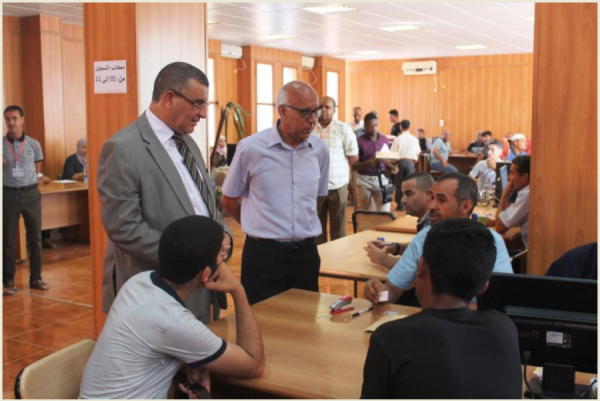 Visit of Mr. Wali Ouargla Abdelkader Jellawi to see the progress of the university registration process 2019-2020